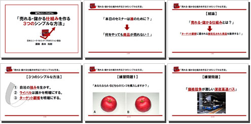 日本USP協会:「売れる・儲かる仕組みを作る 3つのシンプルな方法」サンプル